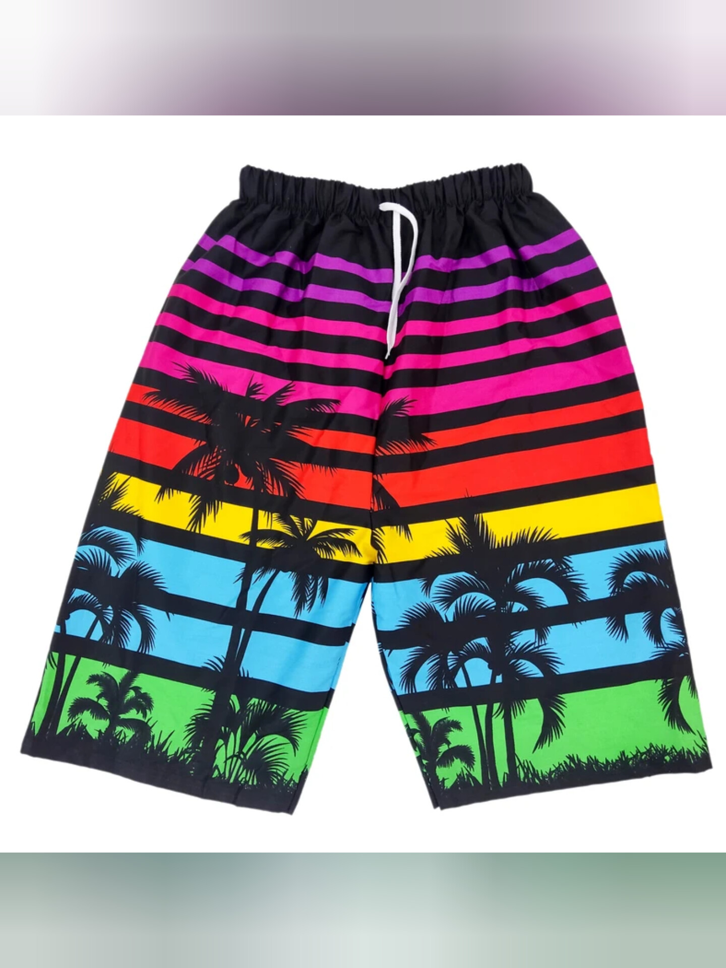 شلوارک مردانه طرح هاوایی جنس کتان نخ